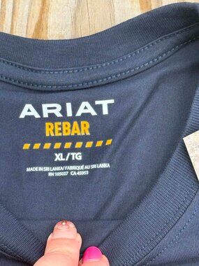 Ariat Rebar Work Tee XL Navy Gorpcore Utility Athleisure Shirt 3426